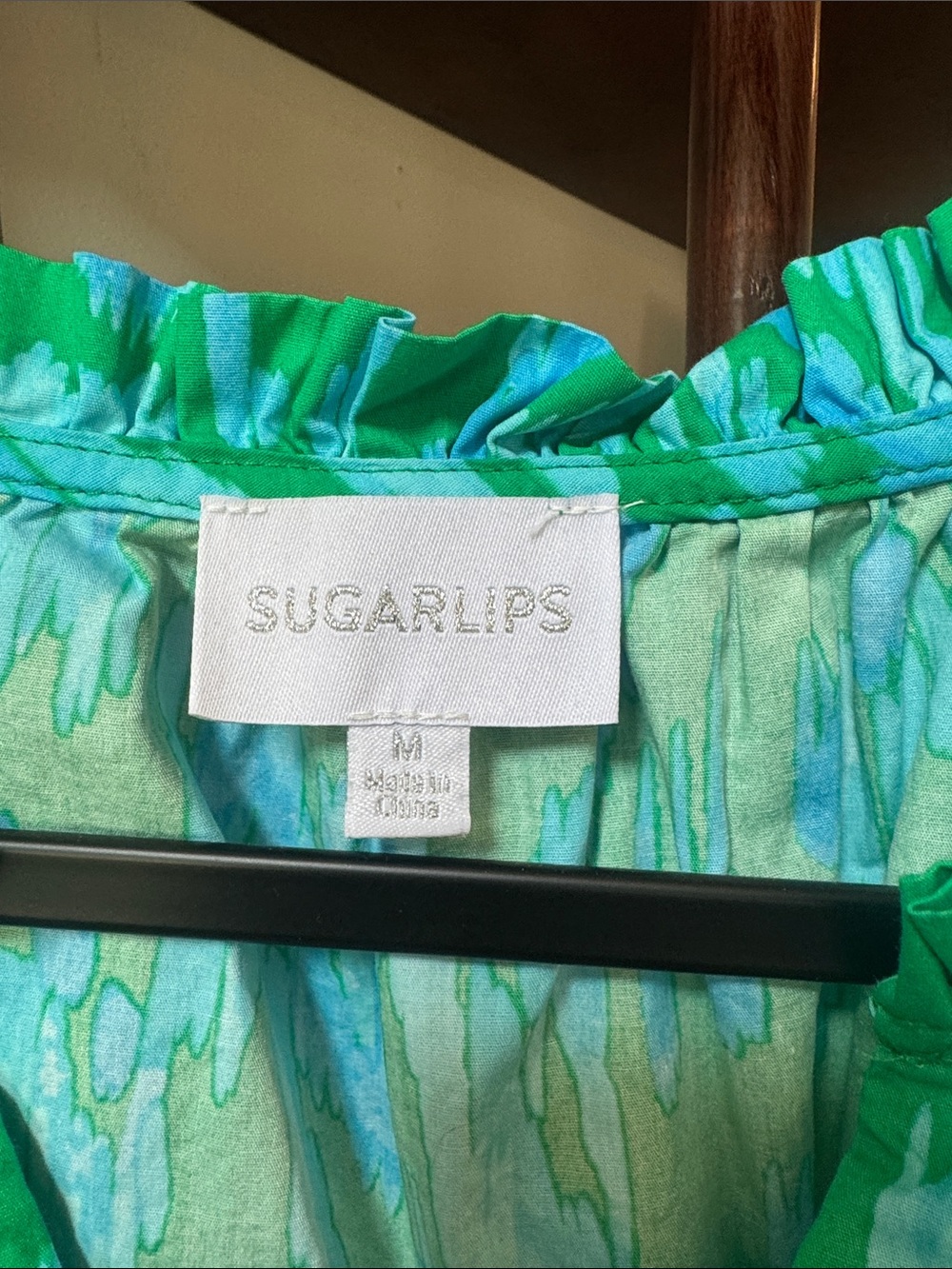 Sugarlips Green and Turquoise Swim Coverup Tunic - Picture 2 of 3